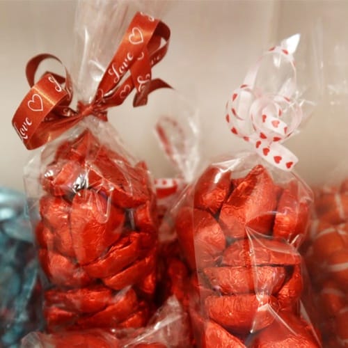 Red Foil Wrapped Milk Chocolate Hearts